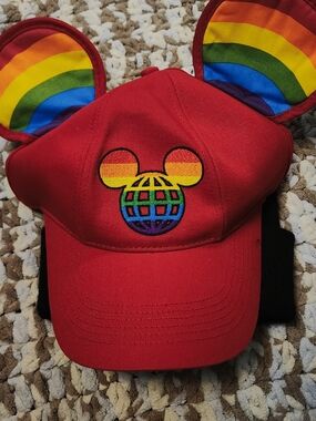 Disney Red Cap with Rainbow Walt Disney World Embroidery